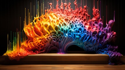 Neural rainbow, spectrum of creativity in the brain - obrazy, fototapety, plakaty