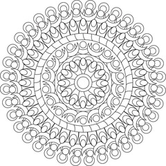 Geometric Ramadan Mandala Adult Coloring Page intricate Circular Pattern Zentangle