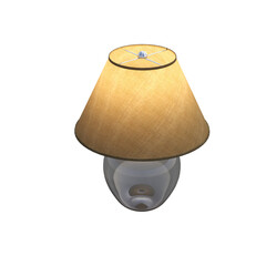 table lamp isolated on transparent background, room lamp, 3D illustration, cg render