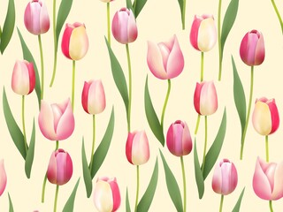チューリップのシームレスパターン②