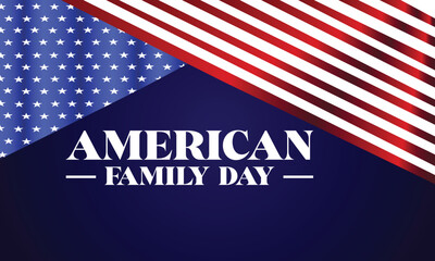 American Family Day Stylish Text With Usa Flag illustration Design