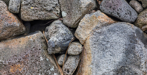 Jeju Stone Wall. close-up