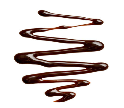 Chocolate sauce drop isolated on a white background