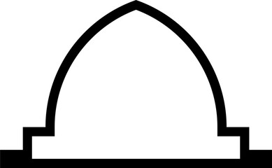 Islamic Dome Design Bold Line Outline Linear Black Stroke silhouettes Design pictogram symbol visual illustration
