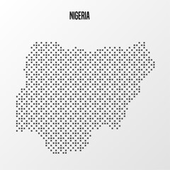 Obraz premium Abstract halftone Nigeria map isolated on white background. Vector illustration