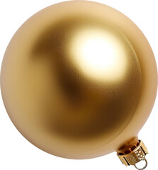 Golden Christmas ball isolated on transparent background. PNG