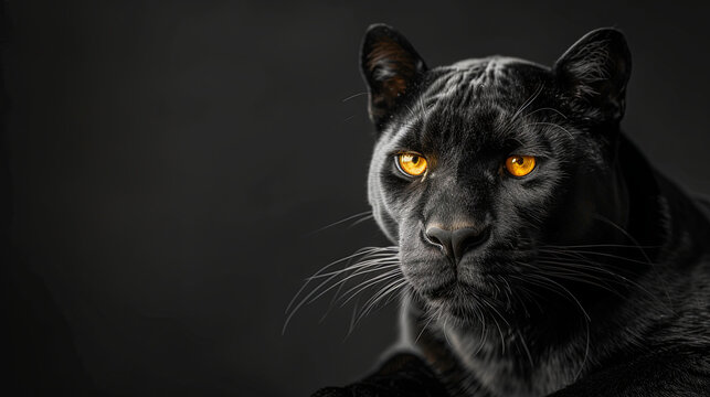 Black Panther on Black Background
