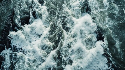 Aerial view of water spilling over a weir from generative ai high quality image