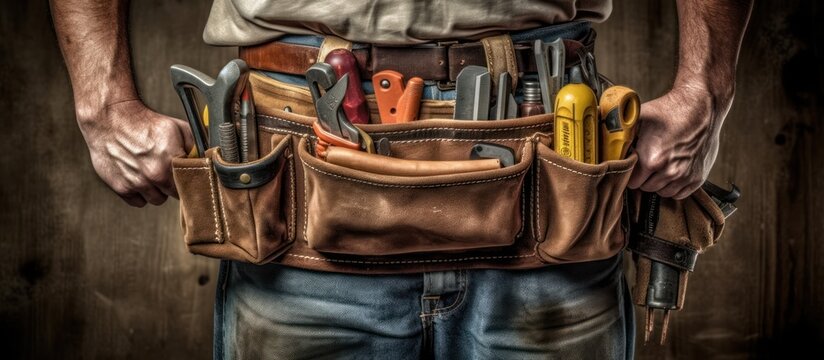 Carpenter carrying tools with Toolbelt Hammer