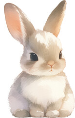 Obraz premium Cute rabbit isolated on transparent background. PNG