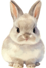 Obraz premium Cute rabbit isolated on transparent background. PNG