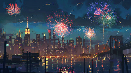 Fototapeta premium Happy new year fireworks