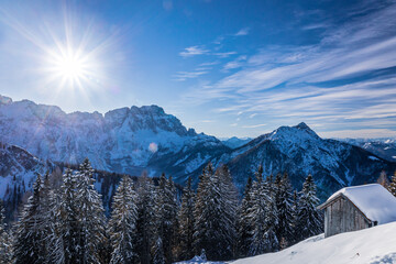 Lussari mountain in the Julian Alps