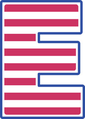 Patriotic Font USA Flag Star And Stripe e