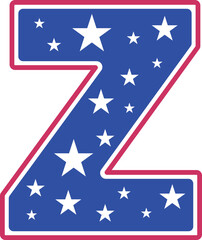 4th Of July Letter USA Flag Star And Stripe z