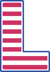 Patriotic Font USA Flag Star And Stripe l