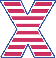 Patriotic Font USA Flag Star And Stripe x