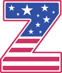 USA Flag 4th Of July America Font z