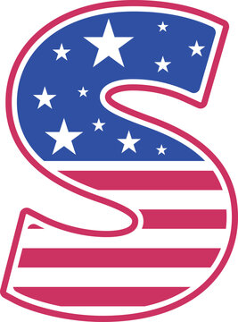 USA Flag 4th Of July America Font s