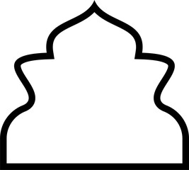 Islamic Dome Design Bold Line Outline Linear Black Stroke silhouettes Design pictogram symbol visual illustration