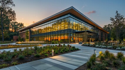 Renewable energy research center, innovating for a sustainable future, bright and hopeful