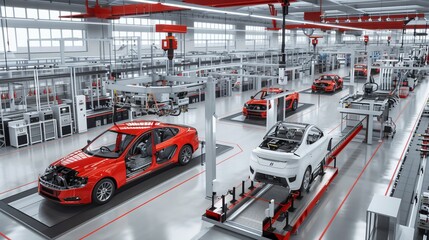 Advancements in Artificial Intelligence and Machine Learning are transforming to automotive car assembly plant, car manufacturing process