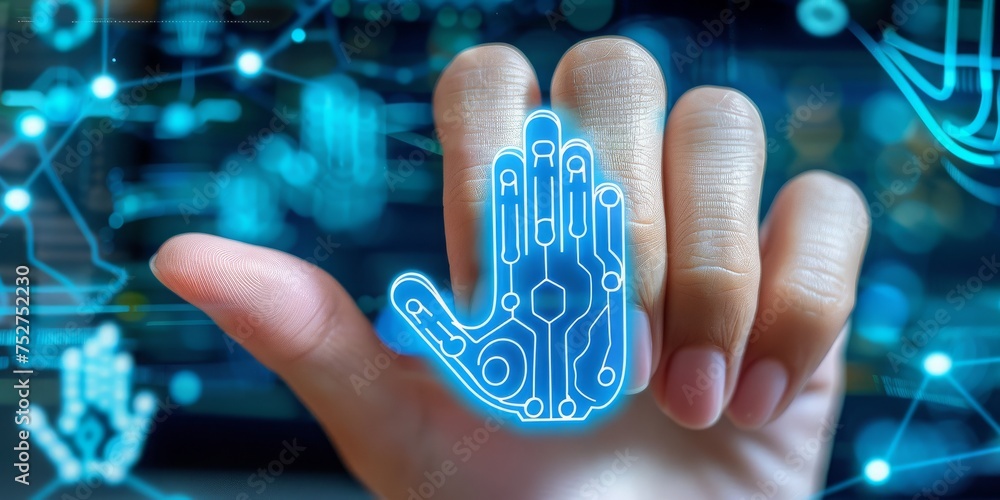 Poster  An Interactive Biometric System Symbolizing Advanced Personal Security Technology, Generative AI