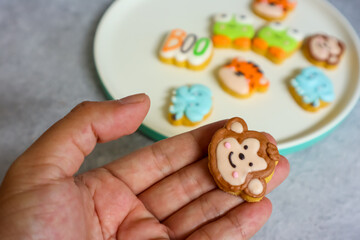 Animal character cookies