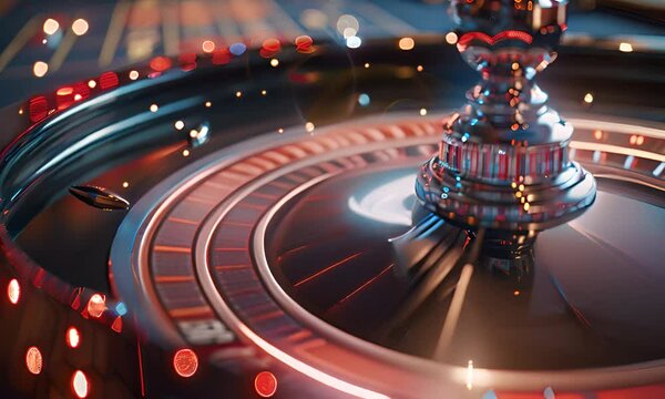 Luxurious casino roulette with twinkling lights. The concept of gambling and entertainment.