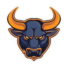 Fototapeta premium Bull Head Mascot Vector for Esports Team Logo