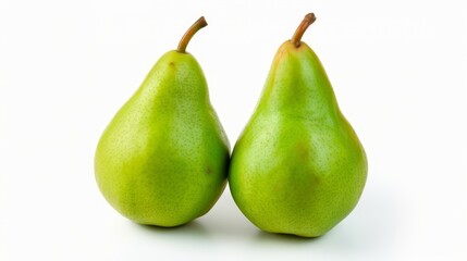 Green pear conference on white background
