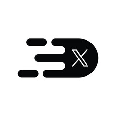 transparent moving silhouette x icon