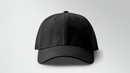 Casual Chic: Black Canvas Baseball Cap Template on White Background
