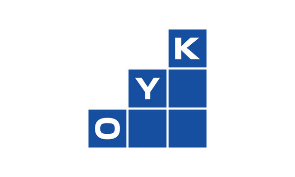 OYK initial letter financial logo design vector template. economics, growth, meter, range,  profit, loan, graph, finance, benefits, economic, increase, arrow up, grade, grew up, topper, company, scale