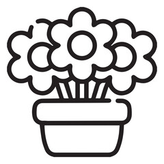 flower icon black outline