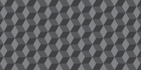 Seamless abstract black and gray stripe rectangles hexagon type cube geometric pattern. modern square diamond mosaic pattern. retro ornament grid tiles and wallpaper used for background.