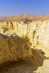 Peratzim valley of lissan marl rocks. Judaean Desert