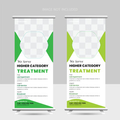 Healthcare and medical roll up design and standee banner template