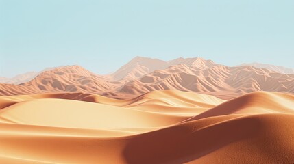 Fototapeta na wymiar Desert sandy landscape. Camel, sun, drought, lizard, oil, temperature, moisture, rock, gorge, excavations, oasis, heat, mirage, thirst, cactus, caravan, Bedouin, water. Generated by AI