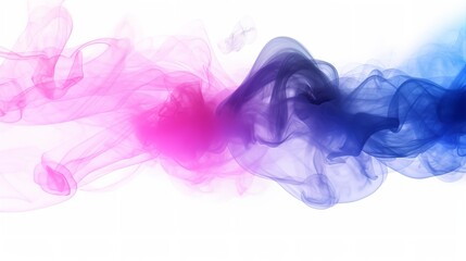 Chromatic Elegance: Color Smoke Isolated on White Background