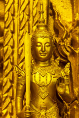 Fototapeta premium Traditional Thai style Buddha statue for worship in Thai temple