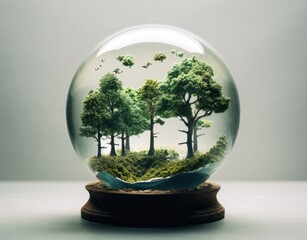 the earth is made out of trees and water on white background