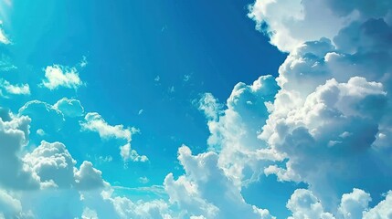 Fototapeta na wymiar Blue sky background with soft clouds. Weather forecast concept.