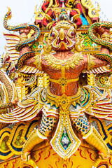 Traditional Thai style stucco in Thai temple