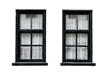 Modern Black Windows on transparent background,