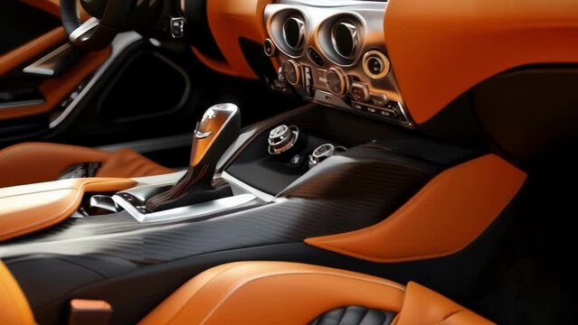 The gear shift crafted with luxurious leather and brushed metal adding a touch of refinement to the interior space.