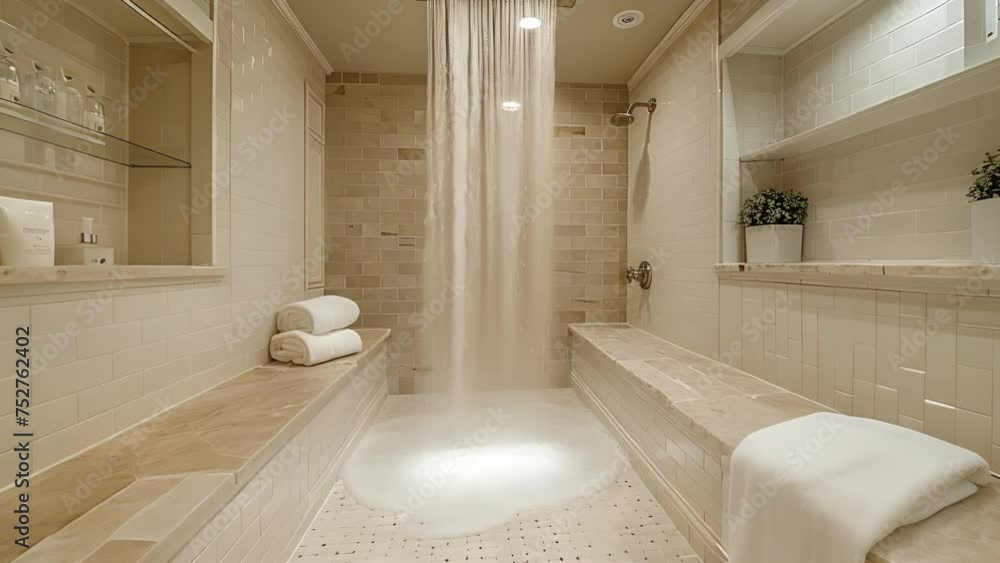 Poster step into your own personal spa with this stunning walkin shower showcasing elegant marble tiling an