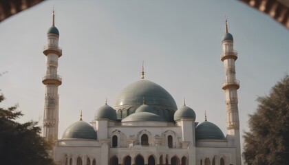 Obraz premium View of Mosque building with intricate architecture image background