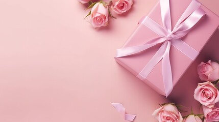 Elegance in Bloom: Pink Rose Flower and Gift Design Concept