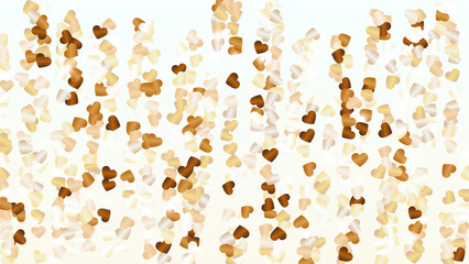 Realistic Background with Confetti of Hearts Glitter Particles. St. Valentine Day. Celebration pattern. Light Spots. Explosion of Confetti. Glitter Vector Illustration. Design for Banner.